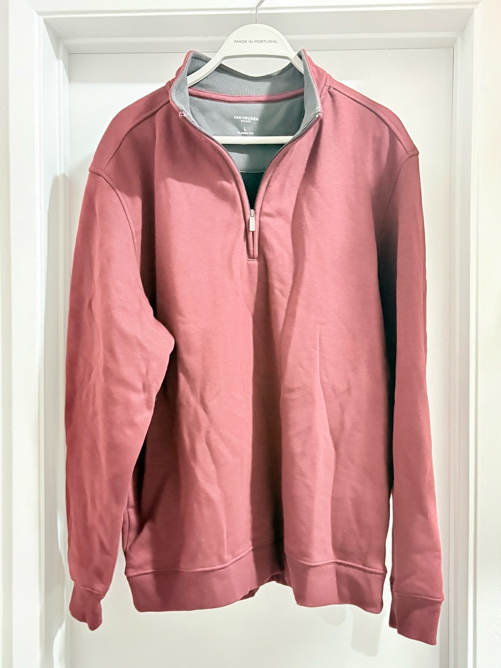 Van Heusen Men's Burgundy Quarter-Zip Sweater